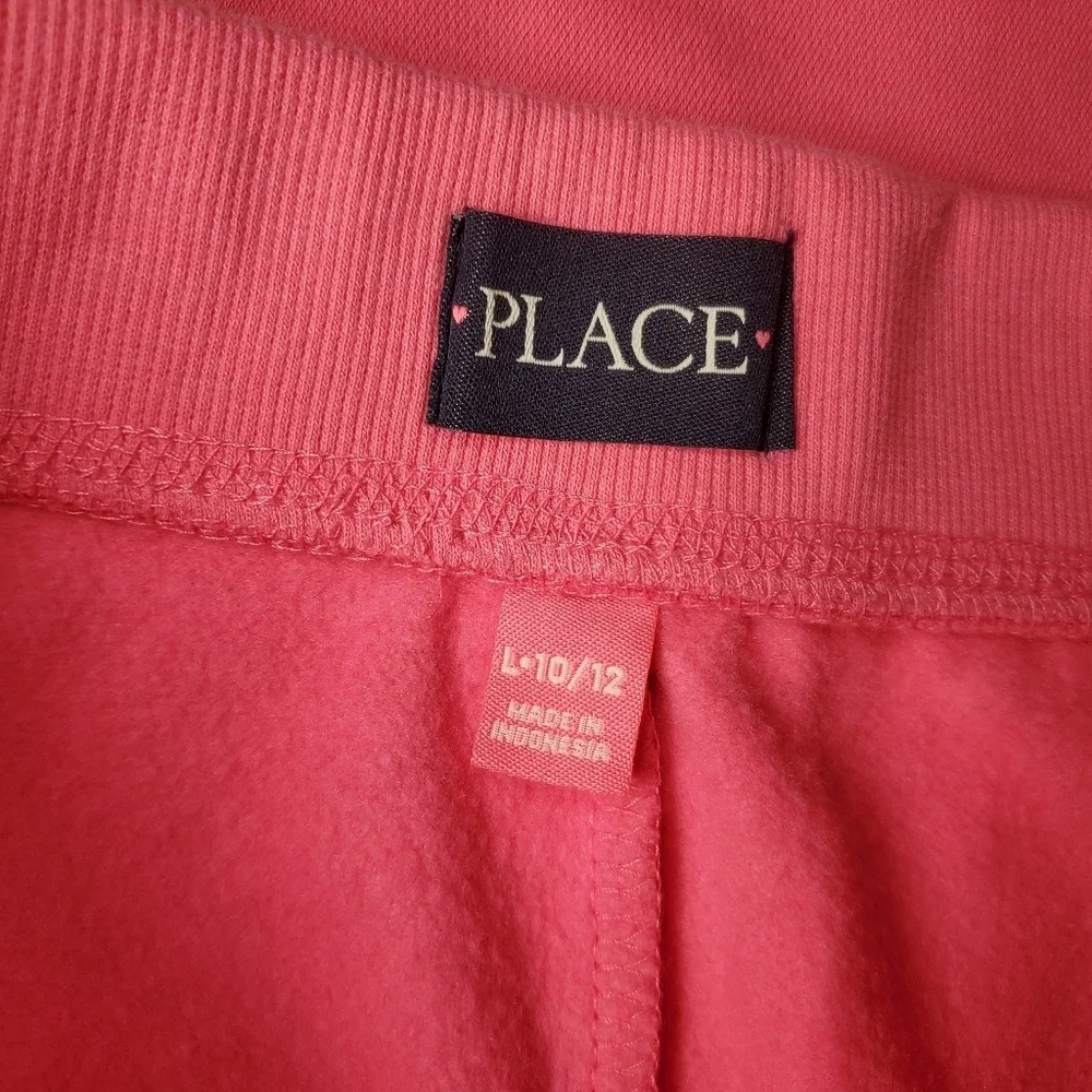 The Children’s Place Pink & Silver LOVE Jogger Sweatpants Girls Size Large 10/12